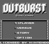 Out Burst Title Screen